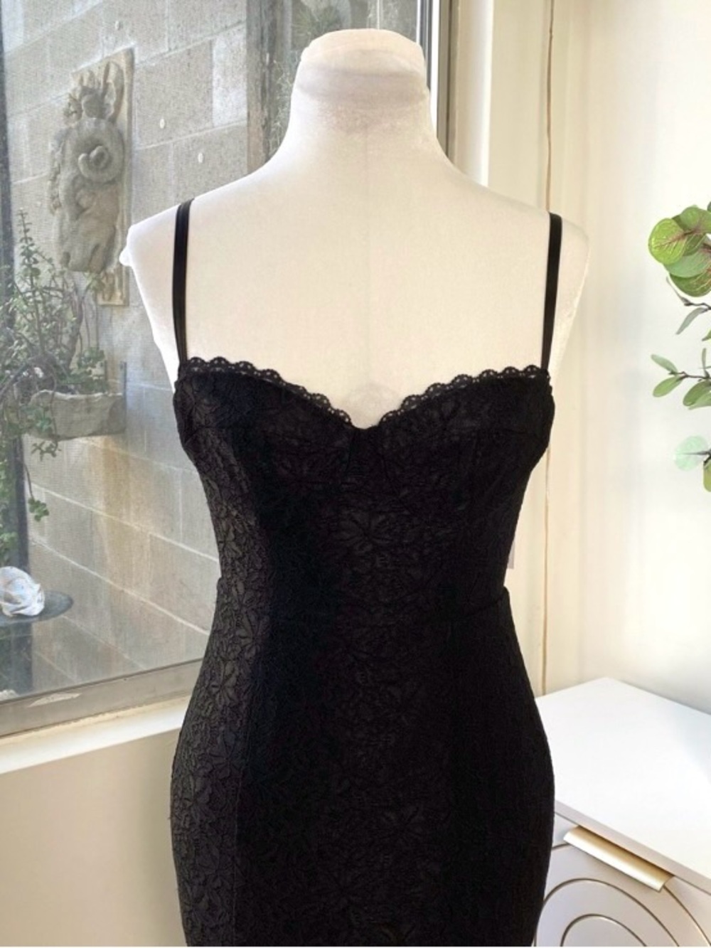 Reformation Cander Black Lace Corset Midi Dress Size 2 NWT - Picture 5 of 12